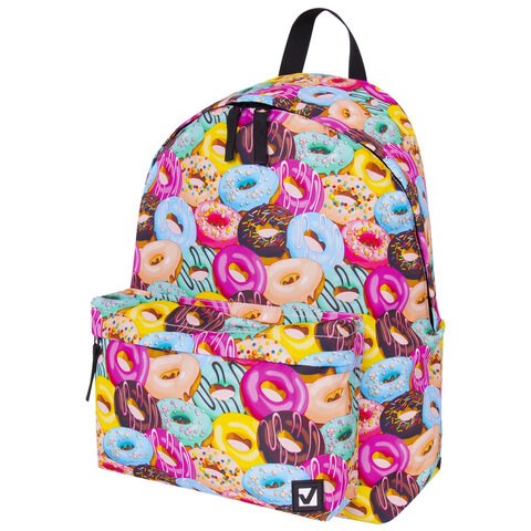 Рюкзак BRAUBERG СИТИ-ФОРМАТ универсальный, "Donuts", разноцветный, 41х32х14 см, 228862 228862 - фото 296700