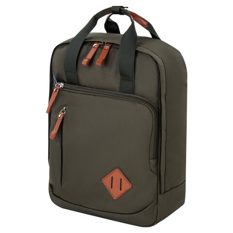 Рюкзак BRAUBERG FRIENDLY универсальный с длинными ручками, хаки, 37х26х13 см, 270091 270091 - фото 298010