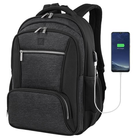 Рюкзак BRAUBERG FUNCTIONAL с отделением для ноутбука, 2 отделения, USB-порт, "Secure", 46х30х18 см, 270751 270751 - фото 298132
