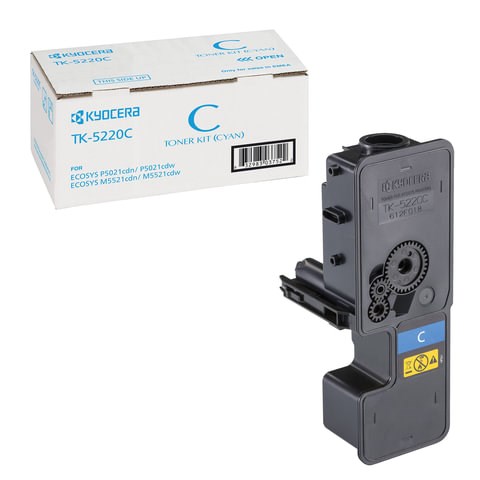 Тонер-картридж KYOCERA (TK-5220C) ECOSYS P5021cdn/cdw/M5521cdn/cdw, голубой, ресурс 1200 стр., оригинальный, 1T02R9CNL1 320851 - фото 299478