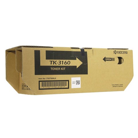 Тонер-картридж KYOCERA (TK-3160) ECOSYS P3045dn/P3050dn/P3055dn/P3060dn, ресурс 12500 стр., оригинальный, 1T02T90NL1 320880 - фото 299499