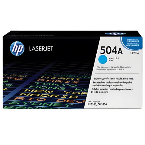 Картридж лазерный HP (CE251A) ColorLaserJet CP3525/CM3530, №504A, голубой, оригинальный, ресурс 7000 страниц 360631 - фото 299845