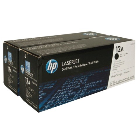 Картридж лазерный HP (Q2612AF) LaserJet 1018/1020/3052/М1005, №12A, оригинальный, КОМПЛЕКТ 2 шт. х 2000 страниц 361445 - фото 300053