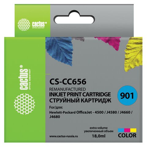 Картридж струйный CACTUS (CS-CC656) для HP OfficeJet J4580/J4660/J4680, цветной 362827 - фото 300720