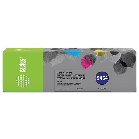 Картридж струйный CACTUS (CS-EPT9454) для Epson WF-C5290DW/WF-C5790DW, желтый 363370 - фото 301083