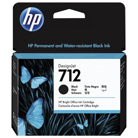 Картридж струйный для плоттера HP (3ED71A) DesignJet T230/T250/T630/T650, №712, черный, увеличенный ресурс, оригинальный 363911 - фото 301543