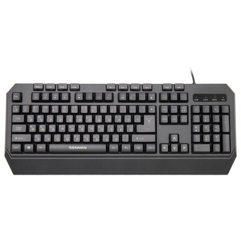 Клавиатура проводная SONNEN KB-7700, USB, 104 клавиши + 10 программируемых клавиш, RGB, черная, 513512 513512 - фото 303778
