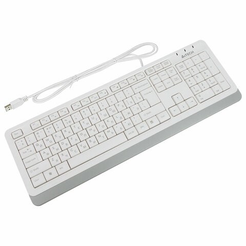 Клавиатура проводная A4TECH Fstyler FK10, USB, 104 кнопки, белая, 1147536 513919 - фото 303928