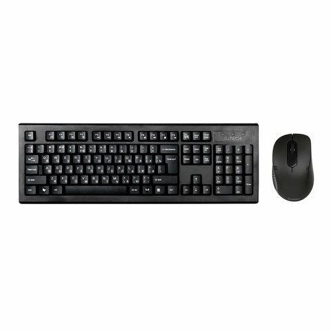 Набор беспроводной A4TECH 7100N, USB, 104 клавиши, 2 кнопки + 1 кнопка-колесо, черная, 613833 513931 - фото 303940