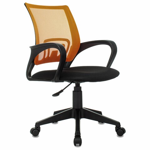 Кресло BRABIX "Fly MG-396", с подлокотниками, сетка, оранжевое/черное, 532084 532084 - фото 304483