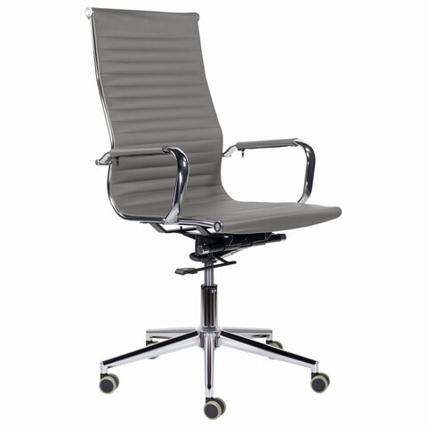Кресло офисное BRABIX PREMIUM "Intense EX-531", экокожа, хром, темно-серое, 532542 532542 - фото 304576