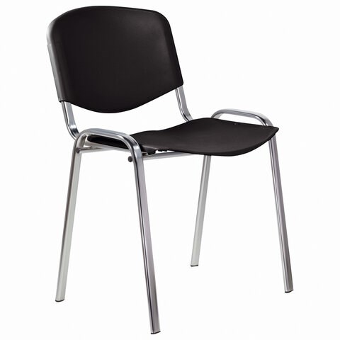 Стул STAFF "Iso Plast CF-009", хром каркас, пластик черный, 532571 532571 - фото 304595