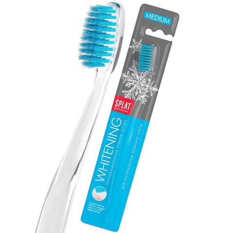 Зубная щетка средней жесткости SPLAT PROFESSIONAL "WHITENING", безопасное отбеливание, 111.14073.0101 608875 - фото 307352