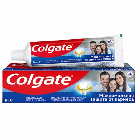 Зубная паста 100 мл COLGATE "Свежая мята", защита от кариеса, с фторидом и кальцием, 7891024149102 609060 - фото 307495