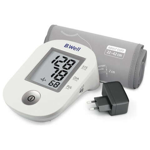 Тонометр B.WELL PRO-33ad, манжета 22-42 см, автоматический, на плечо, адаптер питания, PRO-33 ad 631364