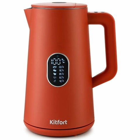 Чайник KITFORT КТ-6115-3, 1,5 л, 1800 Вт, закрытый нагревательный элемент, ТЕРМОРЕГУЛЯТОР, двойные стенки, красный 455997 - фото 322151