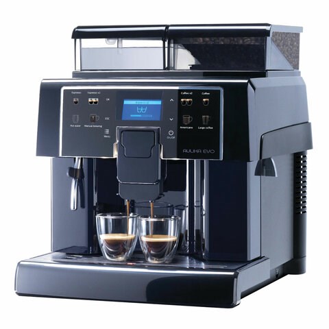 Кофемашина SAECO AULIKA EVO BLACK, 1400 Вт, объем 2,5 л, для зерен 500 г, без капучинатора, черная, 10000045 456808 - фото 322433