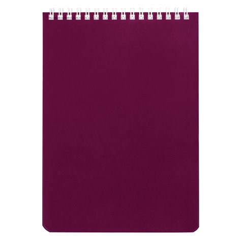 Блокнот А5 146х205 мм, 60 л., гребень, перфорация на отрыв, лакированный, BRAUBERG, Бордовый, 111271 111271
