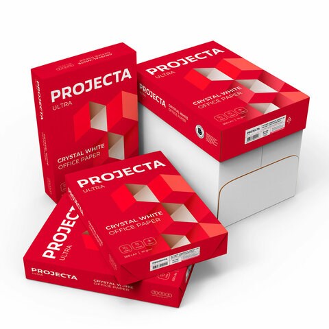 Бумага офисная А4, 80 г/м2, 500 л., марка А, PROJECTA ULTRA, 162% (CIE) 114748 - фото 323879