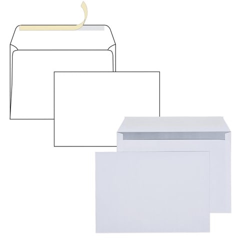 Конверты С4 (229х324 мм), отрывная лента, 90 г/м2, КОМПЛЕКТ 250 шт., внутренняя запечатка, С4.01С.250 128285 - фото 324568