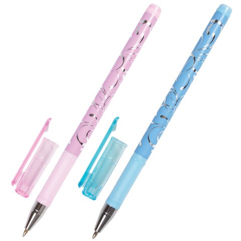 Ручка шариковая BRAUBERG Flowertime, СИНЯЯ, корпус ассорти, узел 0,7 мм, линия письма 0,35 мм, 141539 141539 - фото 324967
