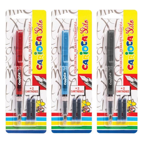 Ручка перьевая CARIOCA "Stilo", иридиевое перо, 2 сменных картриджа, корпус ассорти, Италия, 42303 143241 - фото 325201