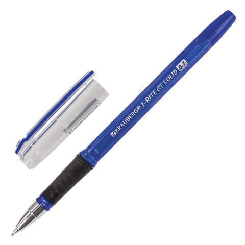 Ручка шариковая масляная с грипом BRAUBERG i-Rite GT Solid, СИНЯЯ, корпус синий, узел 0,7 мм, 143305 143305 - фото 325223
