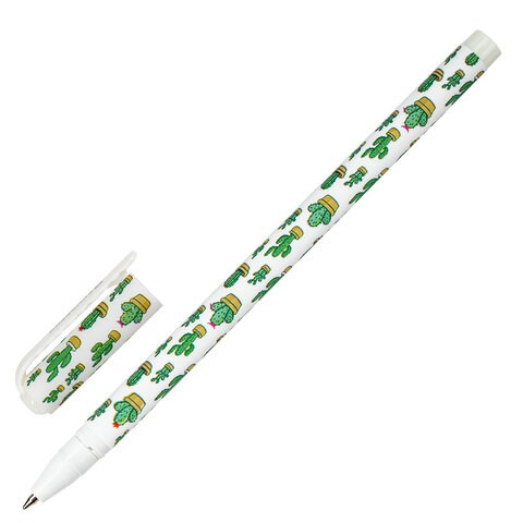 Ручка шариковая BRAUBERG SOFT TOUCH STICK CACTUS, СИНЯЯ, мягкое покрытие, узел 0,7 мм, 143707 143707 - фото 325380