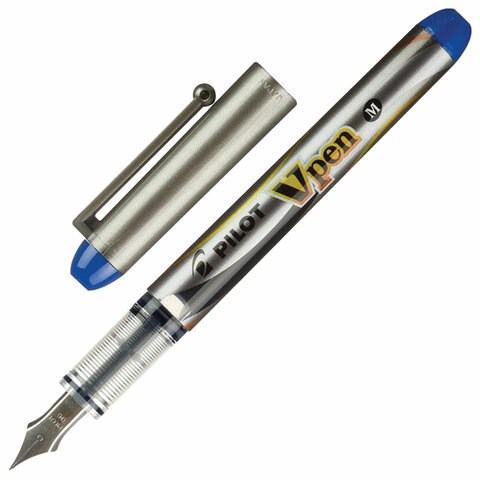 Ручка перьевая PILOT V-Pen, СИНЯЯ, корпус серый, линия письма 0,58 мм, SVP-4M L 144422 - фото 325699
