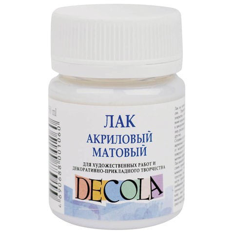 Лак акриловый матовый "Декола", 50 мл, в банке, 5828921 190990 - фото 326759