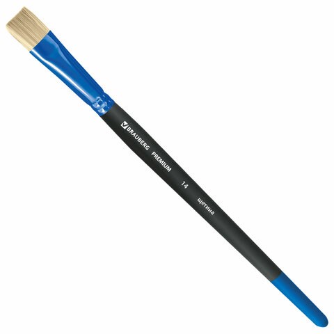 Кисть щетина, плоская № 14, BRAUBERG PREMIUM, 200998 200998 - фото 327376