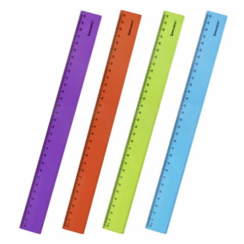 Линейка пластиковая 30 см BRAUBERG FRUITY, тонированная, ассорти, 210767 210767 - фото 327580