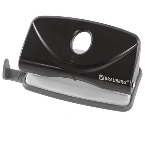 Дырокол BRAUBERG "Original", до 10 листов, черный, 222537 222537 - фото 327837