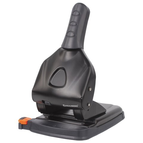 Дырокол металлический МОЩНЫЙ BRAUBERG "Heavy duty" до 65 л., эргономичный, черный, 228496 228496 - фото 328461