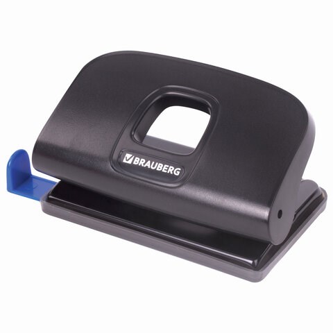Дырокол BRAUBERG "Extra", до 10 листов, черный, 229090 229090 - фото 328604