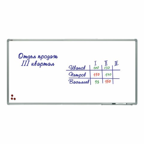 Доска магнитно-маркерная 120х240 см, алюминиевая рамка, лаковое покрытие, 2х3 (Польша), TSA1224 231230 - фото 328826
