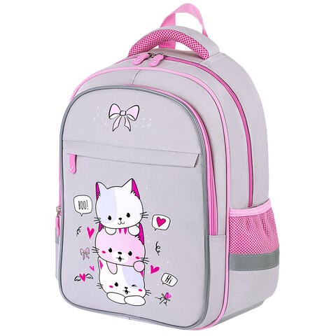 Рюкзак BRAUBERG FAVOUR, 2 отделения, 3 кармана, "Fluffy kittens", 40х29х15 см, 271417 271417 - фото 330157