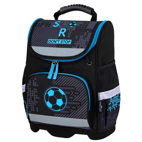 Ранец ЮНЛАНДИЯ WISE, 1 отделение, 3 кармана, устойчивое дно, "Sport game", 37x29х15 см, 272072 272072 - фото 330388