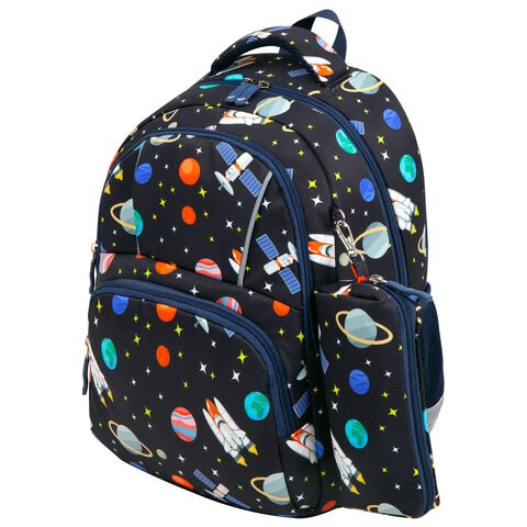 Рюкзак BRAUBERG KIDS SET, с пеналом в комплекте, 2 отделения, "Space infinity", 37x28x16 см, 272099 272099 - фото 330408