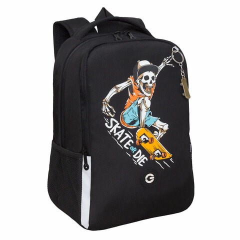 Рюкзак GRIZZLY школьный, жесткая спинка, 2 отделения, для мальчиков, SKATE OR DIE, 38х29х16 см, RB-451-6/1 272842 - фото 330785