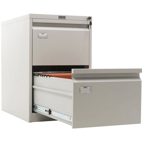 Шкаф картотечный ПРАКТИК "AFC-02", 695х470х646 мм, 2 ящика, для 110 подвесных папок, формат папок Foolscap или A4 (БЕЗ ПАПОК) 290089