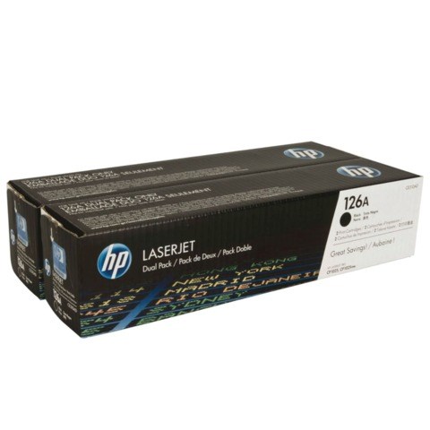 Картридж лазерный HP (CE310AD) CLJ CP1025/CP1025NW, №126A, КОМПЛЕКТ 2 шт., черный, оригинальный, ресурс 2х1200 страниц 361443 - фото 331893