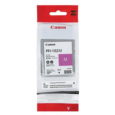Картридж струйный CANON (PFI-102M) iPF500/510/F600/605/610/650/655/700/710/720, пурпурный, оригинальный, 130 мл, 0897B001 361551 - фото 331943
