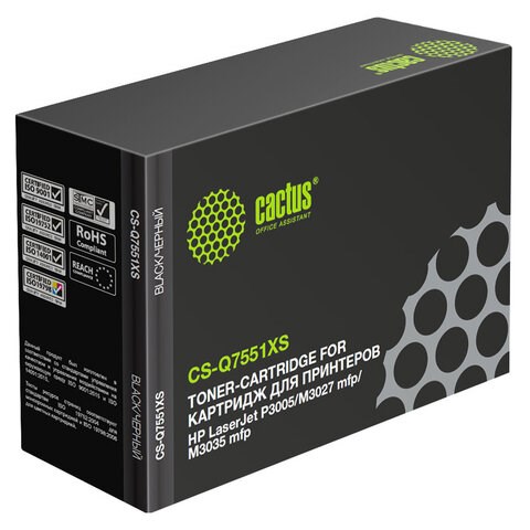 Картридж лазерный CACTUS (CS-Q7551XS) для HP LaserJet М3035/3027/P3005, ресурс 13000 страниц 361975 - фото 332124