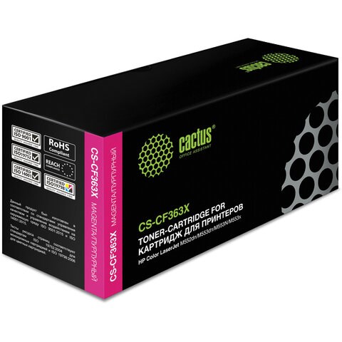 Картридж лазерный CACTUS (CS-CF363X) для HP LaserJet Pro M552dn/M553dn/M553n, пурпурный, ресурс 9500 стр. 362521 - фото 332414