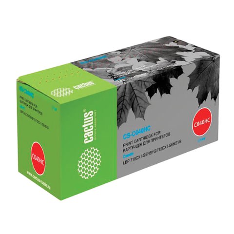 Картридж лазерный CACTUS (CS-040HC) для CANON i-SENSYS LBP-710Cx/712Cx, голубой, ресурс 10000 страниц, CS-C040HC 362983 - фото 332660