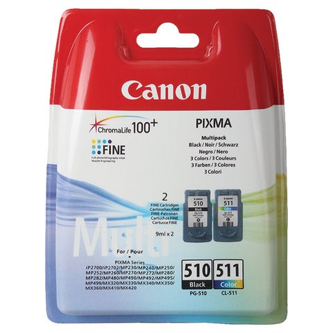 Картридж струйный CANON (PG-510/CL-511) PIXMA MP240/250/260/MX320, оригинальный КОМПЛЕКТ 2 цвета, 264 страницы, 2970B010 363187 - фото 332764
