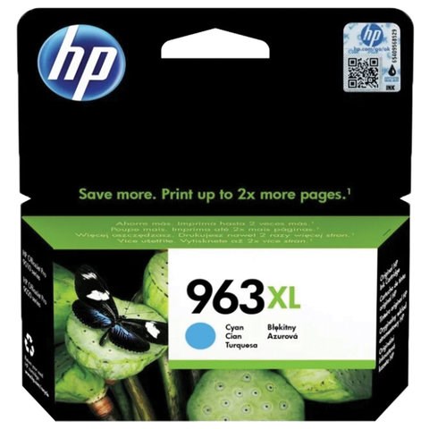 Картридж струйный HP (3JA27AE) для HP OfficeJet Pro 9010/9013/9020/9023, №963Xl, голубой, ресурс 1600 страниц 363481 - фото 333032