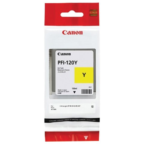Картридж струйный CANON (PFI-120Y) для imagePROGRAF TM-200/205/300/305, желтый, 130 мл, оригинальный, 2888C001 363496 - фото 333047