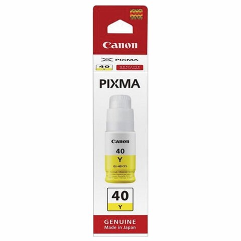 Чернила CANON (GI-40Y) для СНПЧ Pixma G5040/G6040, желтые, ресурс 7700 страниц, оригинальные, 3402C001 363614 - фото 333123